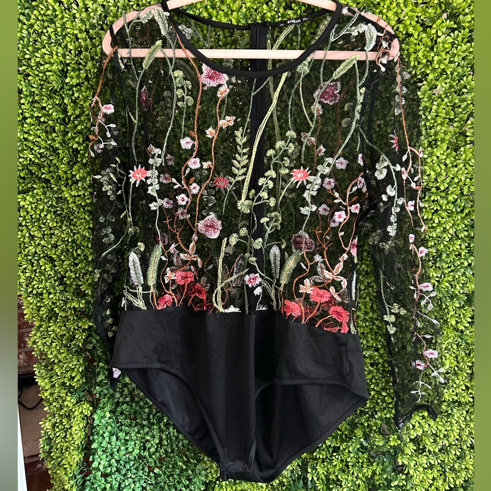 Floral Mesh Bodysuit